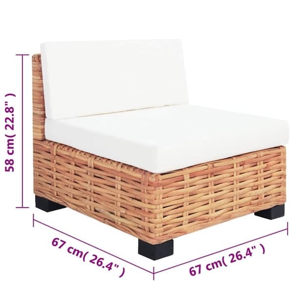 vidaXL sofasæt 14 dele naturlig rattan