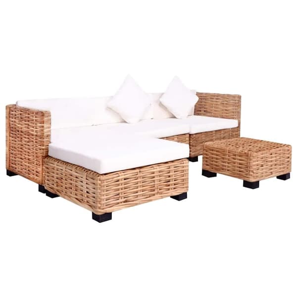 vidaXL sofasæt 14 dele naturlig rattan