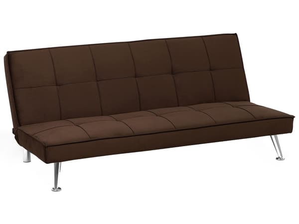 Vuodesohva ruskea 145 x 68 x 75 cm polyesteri kolmelle metalli puu käsinojaton