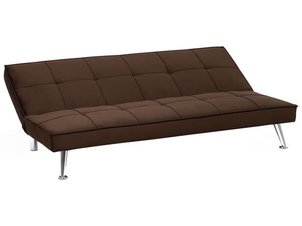 Vuodesohva ruskea 145 x 68 x 75 cm polyesteri kolmelle metalli puu käsinojaton