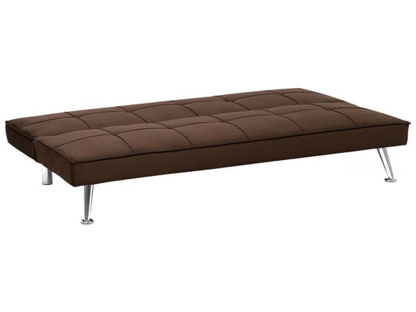 Vuodesohva ruskea 145 x 68 x 75 cm polyesteri kolmelle metalli puu käsinojaton