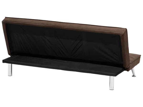Vuodesohva ruskea 145 x 68 x 75 cm polyesteri kolmelle metalli puu käsinojaton