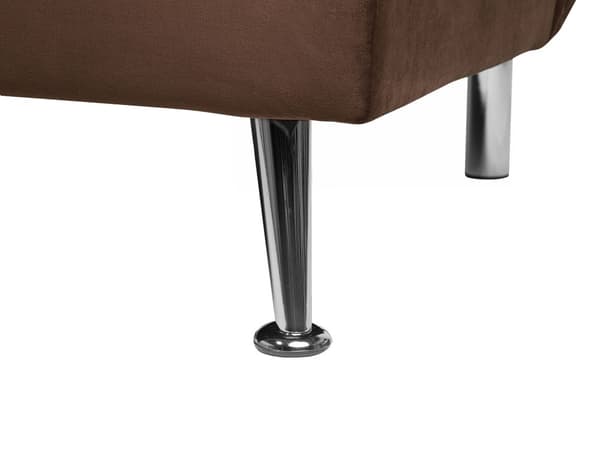 Vuodesohva ruskea 145 x 68 x 75 cm polyesteri kolmelle metalli puu käsinojaton