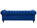 Pikkukuva 7 / 11: Sohva laivastonsininen 201 x 70 x 75 cm samettiverhoilu kolmelle chesterfield