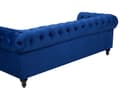 Pikkukuva 11 / 11: Sohva laivastonsininen 201 x 70 x 75 cm samettiverhoilu kolmelle chesterfield
