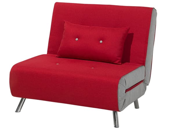 Bäddsoffa Röd Tyg Bäddsoffa Utfällbar Stol Säng