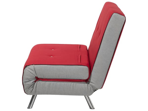 Bäddsoffa Röd Tyg Bäddsoffa Utfällbar Stol Säng