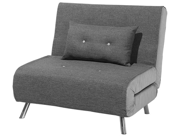 Bäddsoffa Mörkgrå Tyg Bäddsoffa Utfällbar Stol Säng