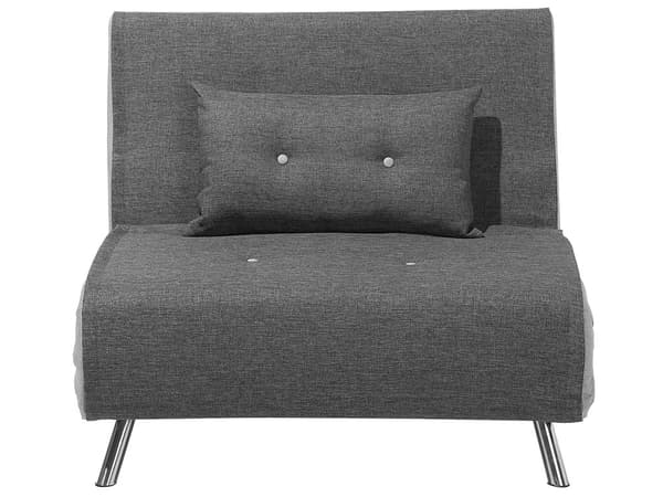 Bäddsoffa Mörkgrå Tyg Bäddsoffa Utfällbar Stol Säng