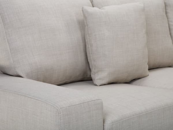 Hörnsoffa Beige Tyg Klädsel Högervänd med Justerbara Nackstöd