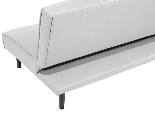 Bäddsoffa Ljusgrå 3-sits Knappar Klick Klack