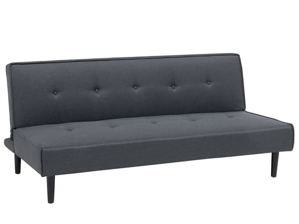 Bäddsoffa Mörkgrå 3-sits Knappar Klick Klack