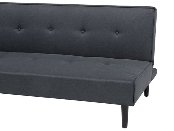 Bäddsoffa Mörkgrå 3-sits Knappar Klick Klack