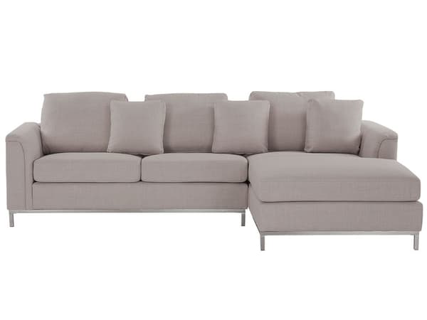 Hörnsoffa Beige L-formad Vänstervänd