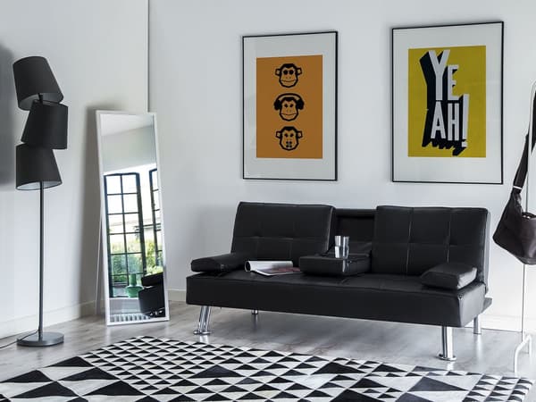 Bäddsoffa Svart 3-sits Klick Klack
