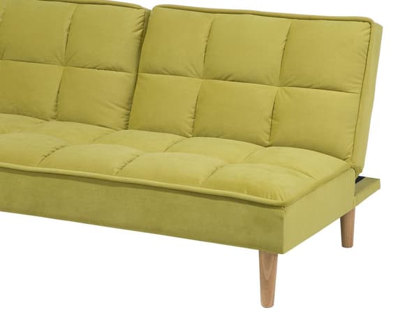 Bäddsoffa Olivgrön 3-sits Tillbakalutande Ryggstöd Stickad