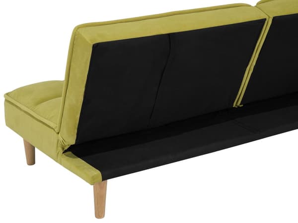 Bäddsoffa Olivgrön 3-sits Tillbakalutande Ryggstöd Stickad