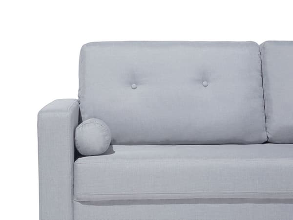 Soffa Ljusgrå Tyg Klädsel 2-sits Knappar