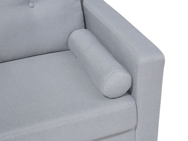 Soffa Ljusgrå Tyg Klädsel 2-sits Knappar