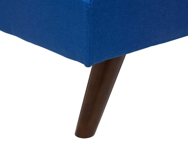 Bäddsoffa Koboltblå 3-sits Stickad Klädsel Klick Klack Svarta Metall Ben
