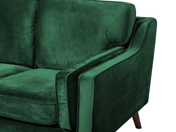 Soffa Smaragdgrön 2-sits Sammet Trä Ben Klassisk