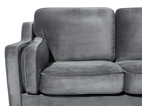 Soffa Mörkgrå 3-sits Sammet Träben Klassisk
