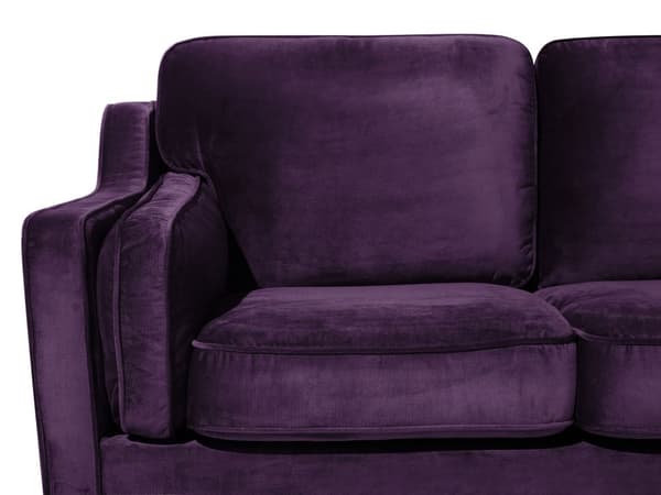 Soffa Lila 3-sits Sammet Trä Ben Klassisk