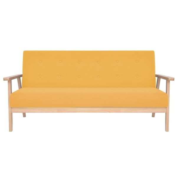 vidaXL 3-personers sofa stof gul