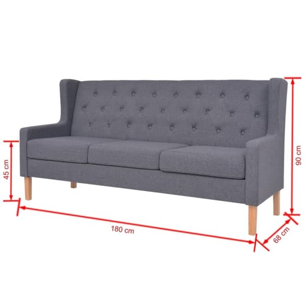 vidaXL 3-personers sofa i stof grå