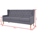 Miniatyrbillede 7 af 7: vidaXL 3-personers sofa i stof grå