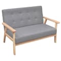 Miniatyrbillede 4 af 10: vidaXL sofasæt 2 dele stof lysegrå