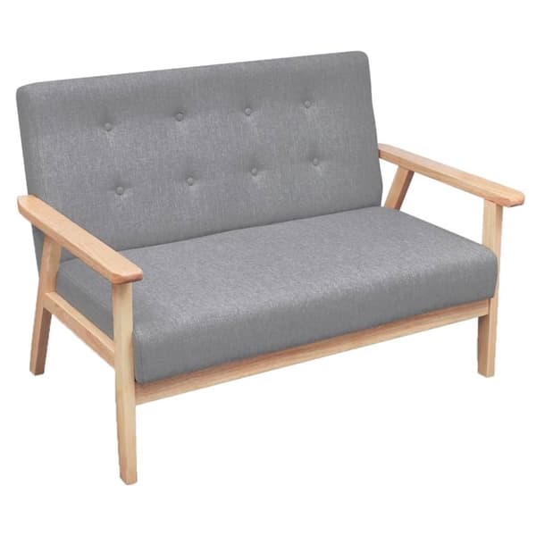 vidaXL sofasæt 3 dele stof lysegrå