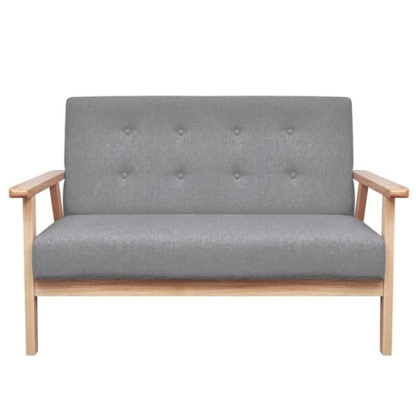 vidaXL sofasæt 3 dele stof lysegrå