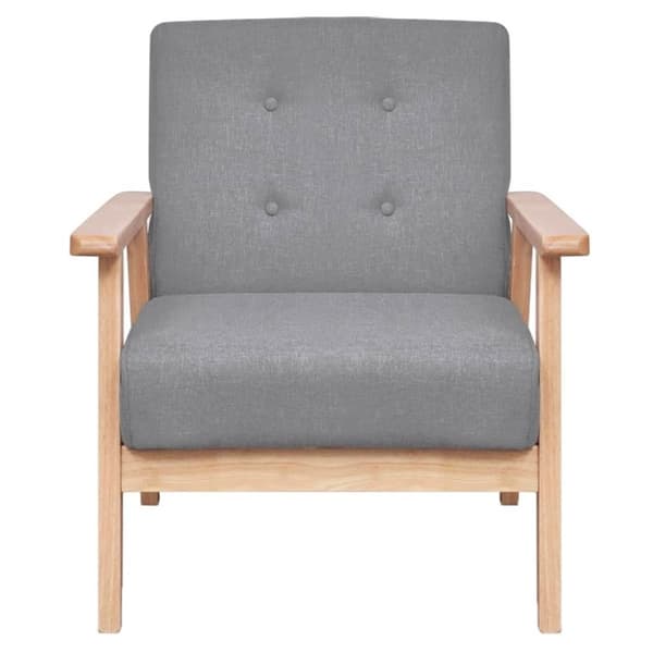 vidaXL sofasæt 3 dele stof lysegrå