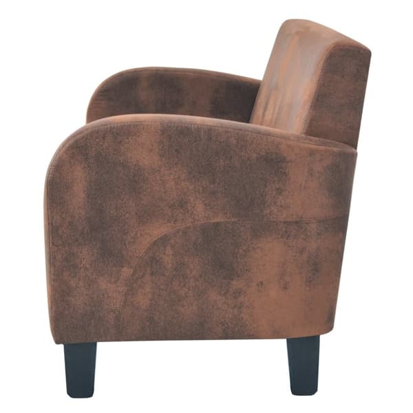 vidaXL 2-personers sofa kunstigt ruskind brun