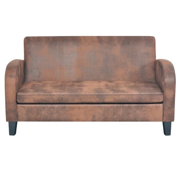 vidaXL 2-personers sofa kunstigt ruskind brun
