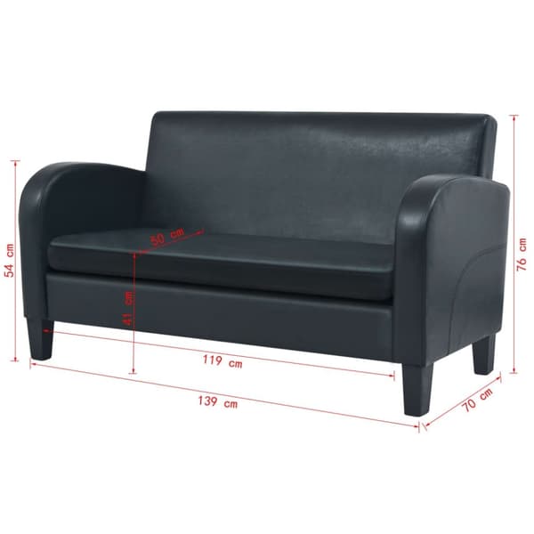 vidaXL 2-personers sofa kunstlæder sort