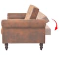 Miniatyrbild 4 av 11: vidaXL Bäddsoffa 2-sits med armstöd konstmocka brun