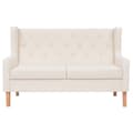 Miniatyrbillede 2 af 7: vidaXL 2-personers sofa stof cremehvid
