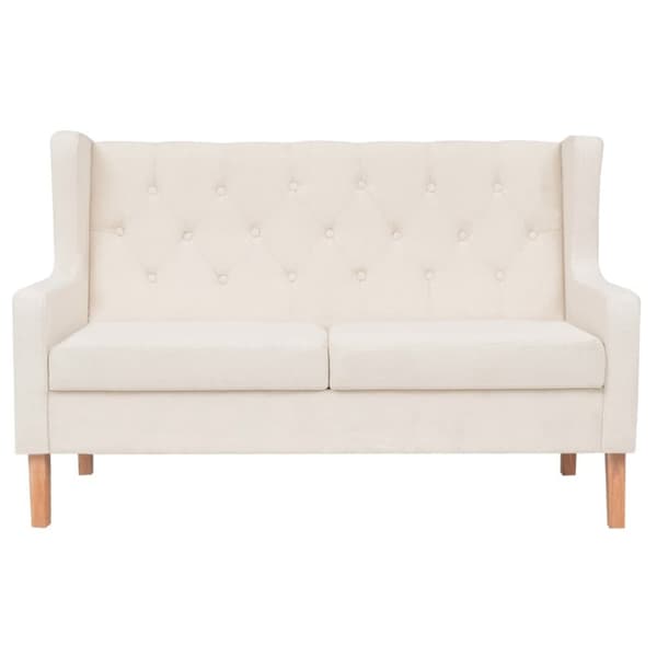 vidaXL 2-personers sofa stof cremehvid