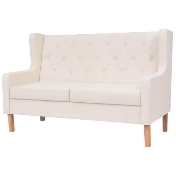 vidaXL 2-personers sofa stof cremehvid