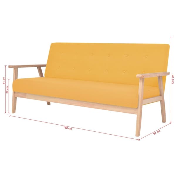 vidaXL sofasæt i 2 dele stof gul