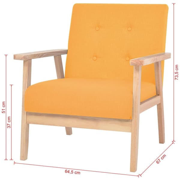 vidaXL sofasæt i 2 dele stof gul