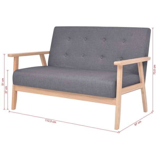 vidaXL 2-personers sofa i stof mørkegrå