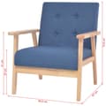 Miniatyrbillede 9 af 9: vidaXL sofasæt i 2 dele stof blå