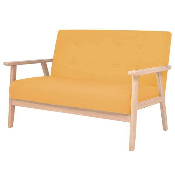 vidaXL 2-personers sofa stof gul