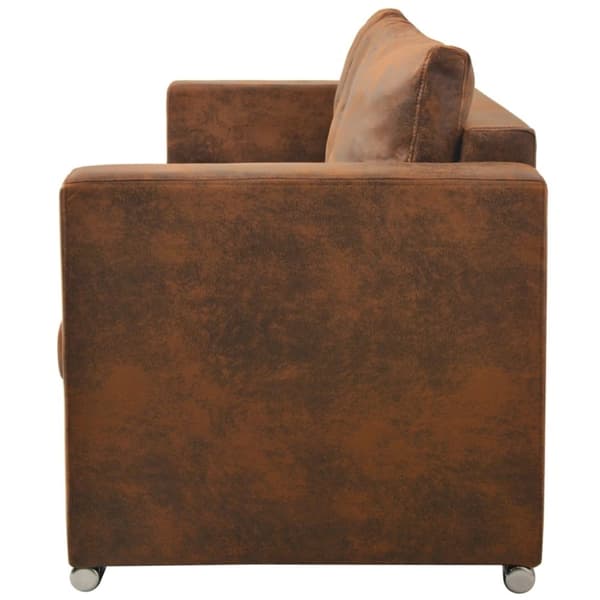 vidaXL 3-personers sofa 191 x 73 x 82 cm kunstigt ruskindslæder