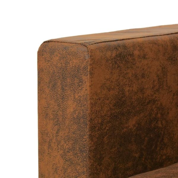 vidaXL 3-personers sofa 191 x 73 x 82 cm kunstigt ruskindslæder