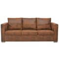 Miniatyrbillede 2 af 5: vidaXL 3-personers sofa 191 x 73 x 82 cm kunstigt ruskindslæder