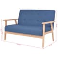 Miniatyrbillede 7 af 7: vidaXL 2-personers sofa stof blå